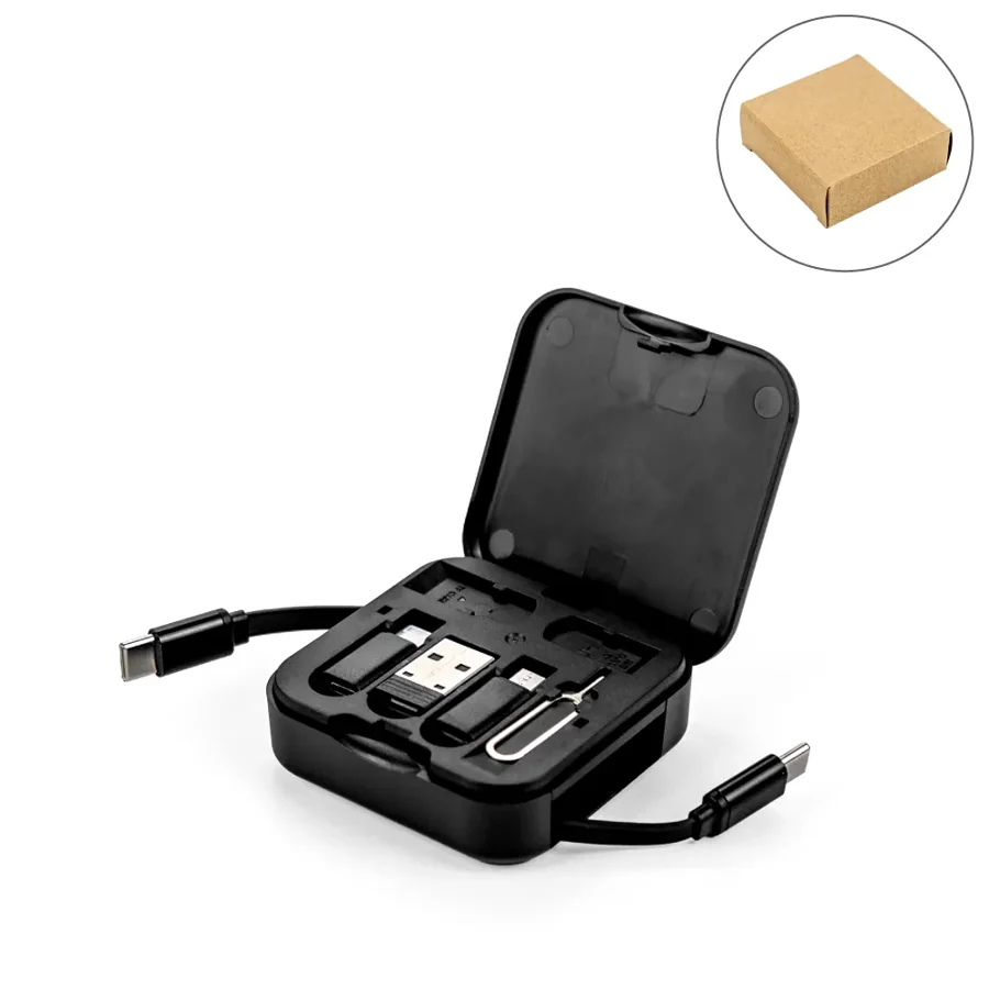 Retractable charging cable set